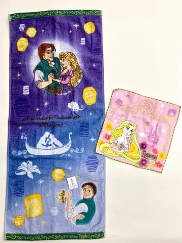 [ 세일 ] 미사용 새상품 디즈니 프린세스 타월 2종 세트 라푼젤