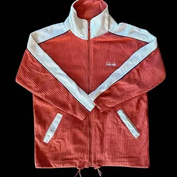 빨간색 스트라이프 집업 저지