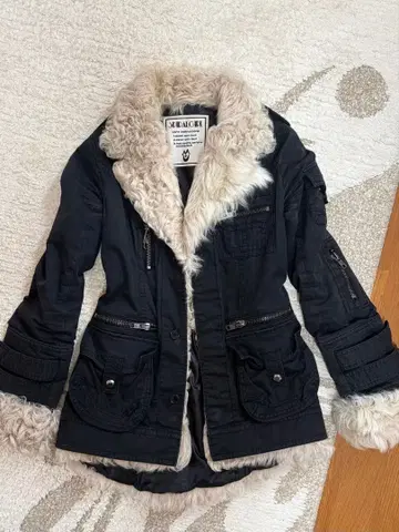 y2k 헤이세이 갸루 펑크 그런지 다크코어 퍼 자켓 코트