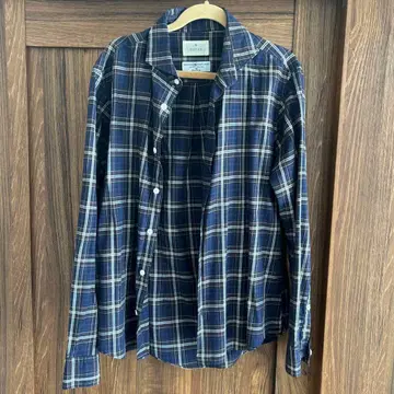 EDIFICE 네이비 계열 체크 긴팔 셔츠