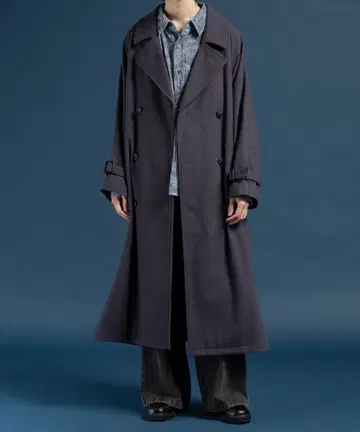 다크 퍼플 더블 브레스트 코트 L 사이즈