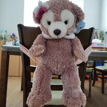 백팩 포함 봉제 인형 브라운 새 장식