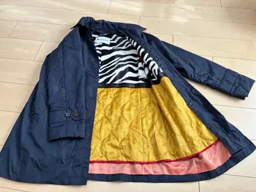 아쿠아 스큐텀 네이비 트렌치코트 제브라 패턴