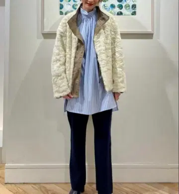 투모로우랜드 폴리에스테르 트윌 리버서블 숏 모즈 코트