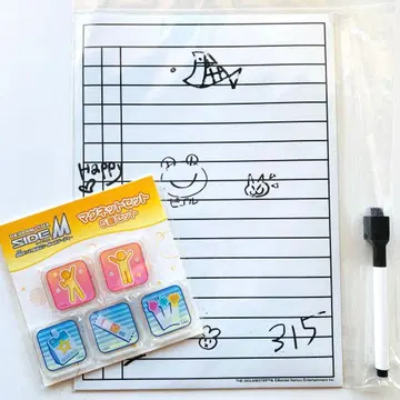 아이돌 마스터 SideM 마이 데스크 화이트 보드 마그넷 세트 2점