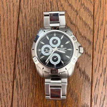 피에르 가르뎅 쿼츠 손목시계 스테인리스 스틸 블랙