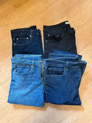 데님 진 4개 세트 슬림핏