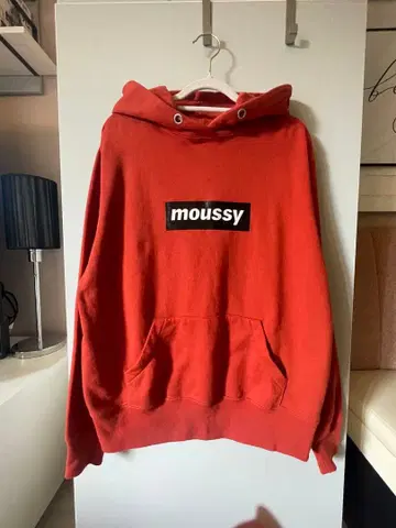 moussy 후드 부착 맨투맨 톤 다운된 오렌지