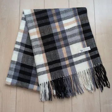 캐시미어 100% 체크 무늬 대형 스톨