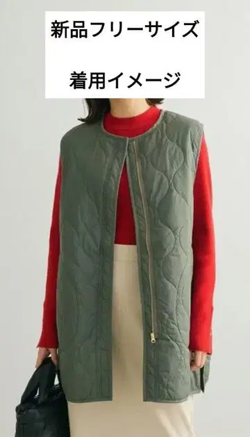 새상품 GreenParks 퀼팅 ZIP 베스트 (카키)