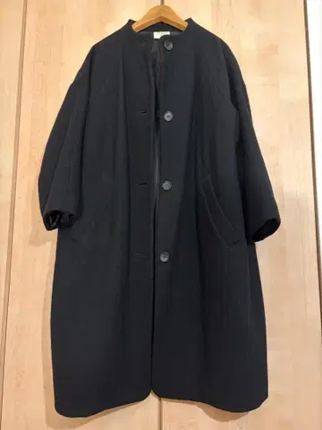 yuni 울 혼방 롱 코트 블랙