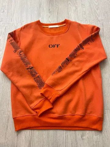 OFF V 로고 맨투맨 오렌지