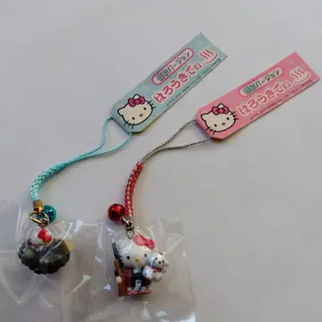 키티 온천 버전 스트랩 2개 세트