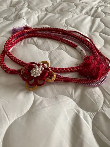 화 펄 크림슨 허리띠 후리소데용 성인식