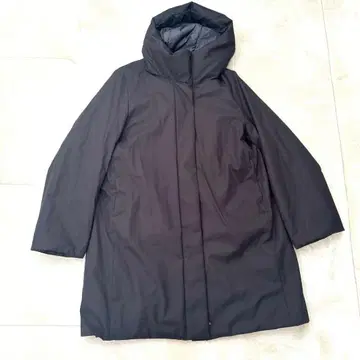 유니클로 하이브리드 숏 다운 코트 후드 부착 A라인 다운 블랙 L