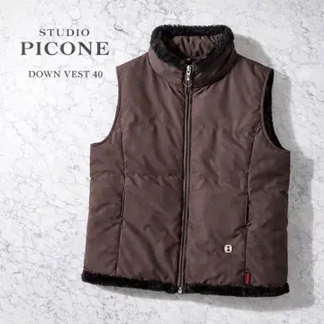 PICONE 피코네 보아 카라 부착 다운 베스트 40 L 브라운