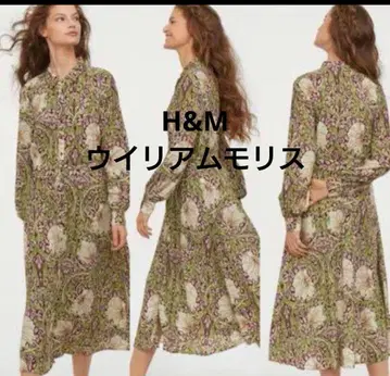 H&M 윌리엄 모리스 꽃무늬 롱 드레스 레어