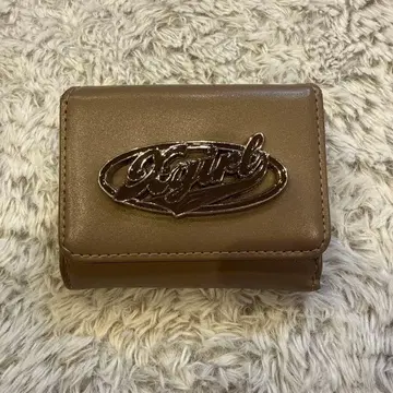 X-girl 베이지 3단 폴더형 지갑