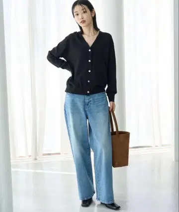 안피로 발수 스트레치 루즈 와이드 데님 S