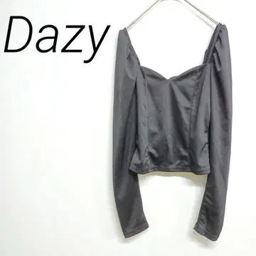 Dazy 블랙 오프숄더 긴팔 상의 등 지퍼 S사이즈