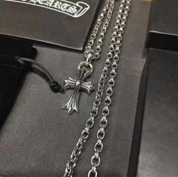 하츠 크로스 목걸이 페이퍼 체인 액세서리 실버925 각인