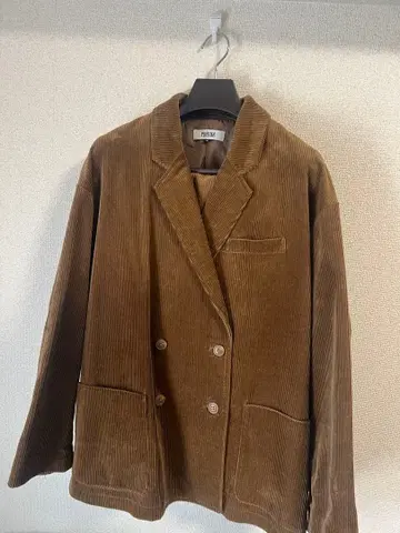 브라운 코듀로이 테일러드 자켓 셋업
