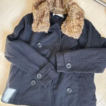 tricoulour 퍼 달린 더플 코트 M 네이비