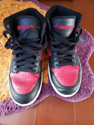 Jordan 스니커즈 블랙/레드 US 7