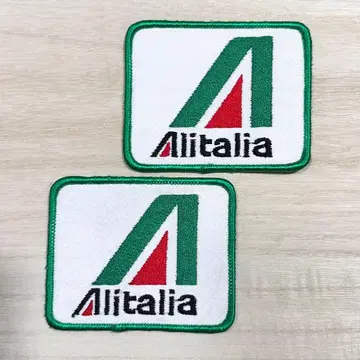 Alitalia 알리탈리아 항공 빈티지 자수 로고 와펜 2개 세트