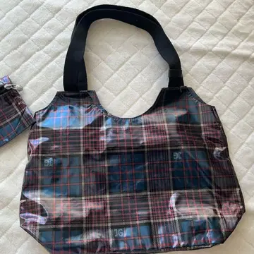 Jack Gomme 파우치 포함 나일론 체크 토트백 새상품급