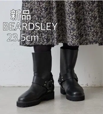 새상품 BEARDSLEY 비어즐리 하프 엔지니어 부츠 23.5 블랙