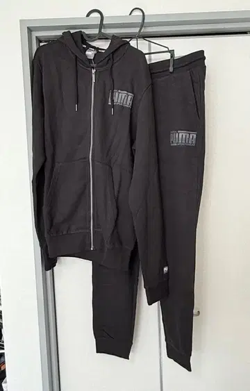 PUMA 블랙 집업 후드티 팬츠 셋업