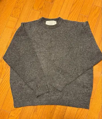 RAGEBLUE 그레이 울 혼방 크루넥 스웨터