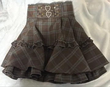 ROJITA 벨트 리본 디자인 스커트 체크