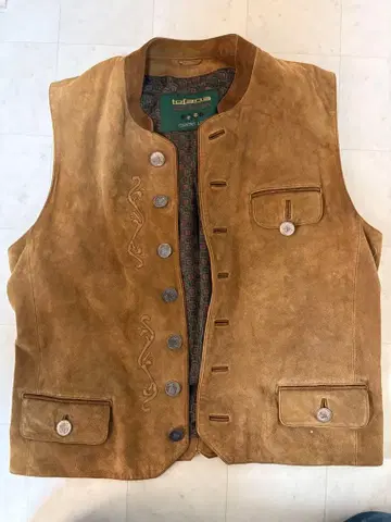 천연 가죽 베스트