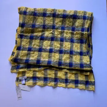 prit 블루 옐로우 화이트 체크 무늬 스톨