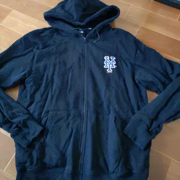 NEW ERA 블랙 풀 집업 후디 L