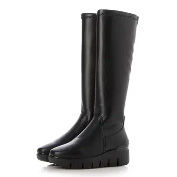 부소라 블랙 롱 부츠 통굽 지퍼 포함 23.5