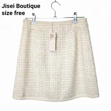 택 포함 새상품 Lissi Boutique 트위드 미니 스커트 베이지 F
