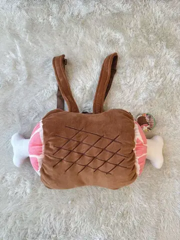 택 포함 새상품 만화 고기 백팩 뼈 달린 고기 코스프레 봉제 인형 백