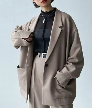 PAGEBOY 울 라이크 셋업 그레이지 자켓 팬츠 세트