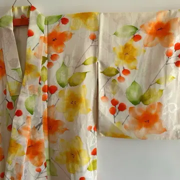 화려한 코몬 이중 기모노 새상품급