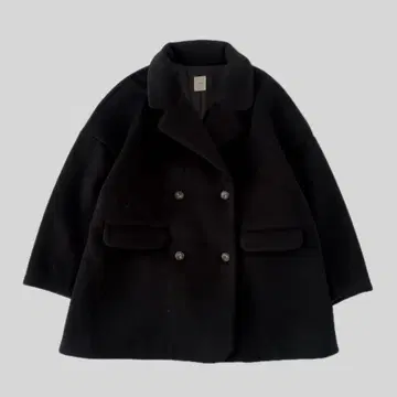 새상품급 nairo 울라이크 숏 P 코트 블랙