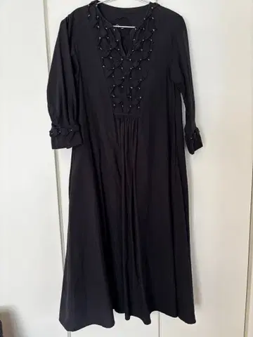 pheeta 코튼 롱 원피스 블랙