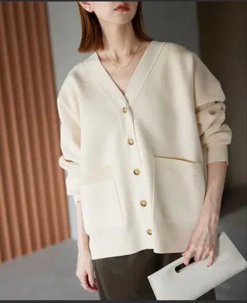 IENA 크림색 오버 사이즈 가디건