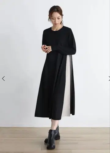 MEDOC 롱 니트 원피스 9호 블랙/그레이