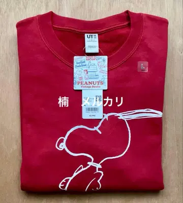 유니클로 피넛 빈티지 북스 스웨트 셔츠 레드 L