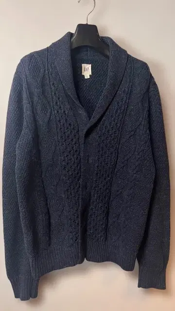 GAP 네이비 케이블 니트 숄 가디건