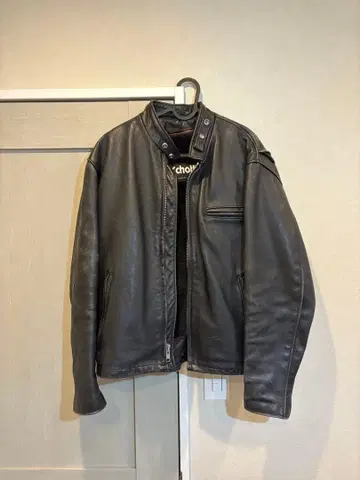 [ 새상품급 이너 포함 ] Schott 블랙 가죽 라이더 자켓 42