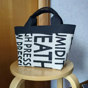 영문 보트형 토트백 핸드메이드